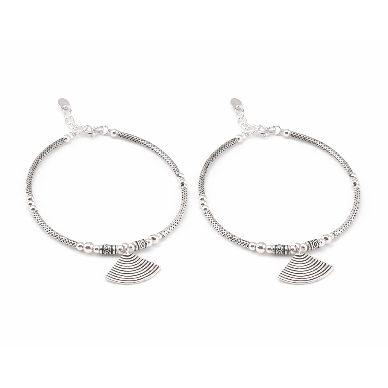 Arc Charm Twin Bracelet Set – Minimal Elegant Adjustable Bracelets for Women | Contemporary Everyday Wrist Jewellery