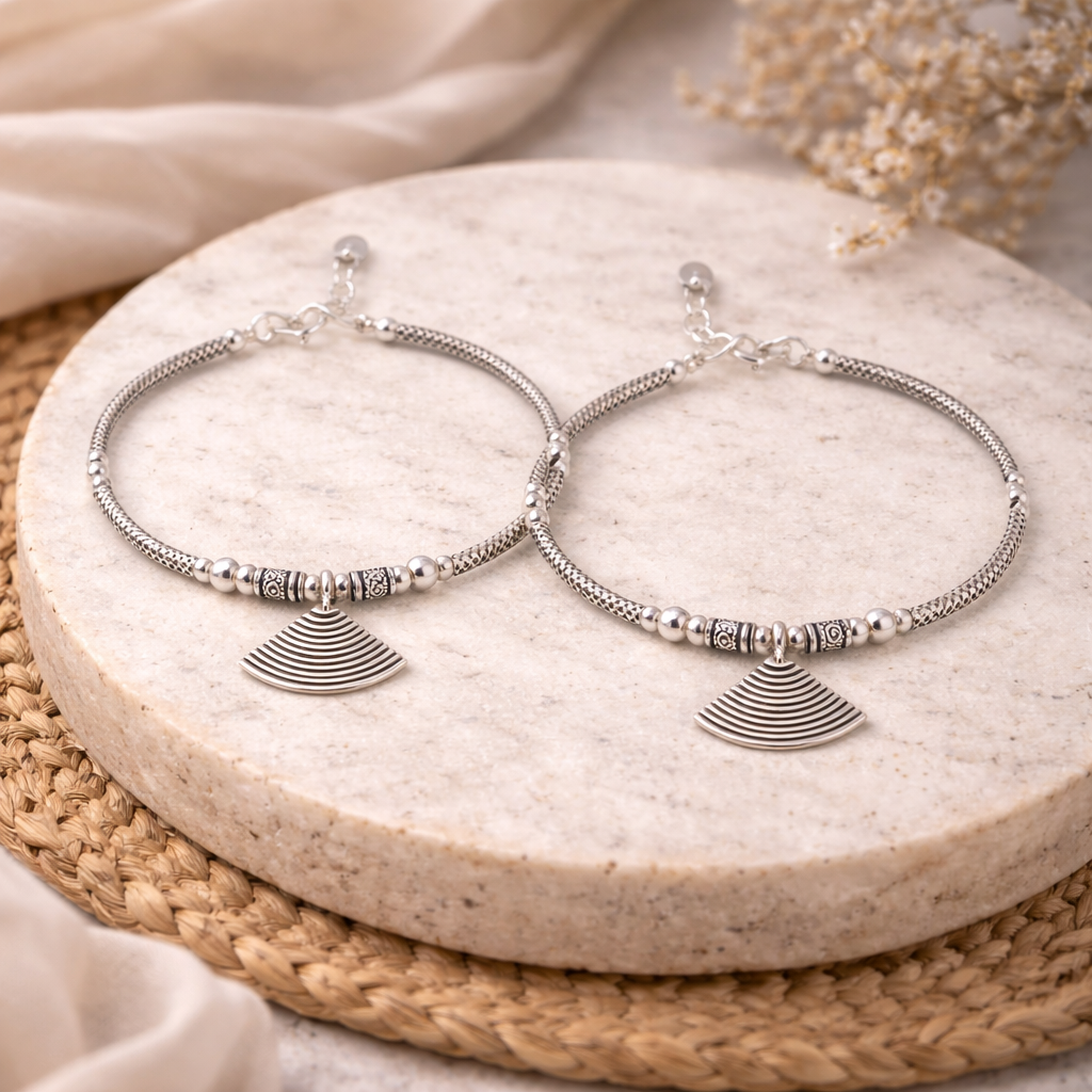 Arc Charm Twin Bracelet Set – Minimal Elegant Adjustable Bracelets for Women | Contemporary Everyday Wrist Jewellery