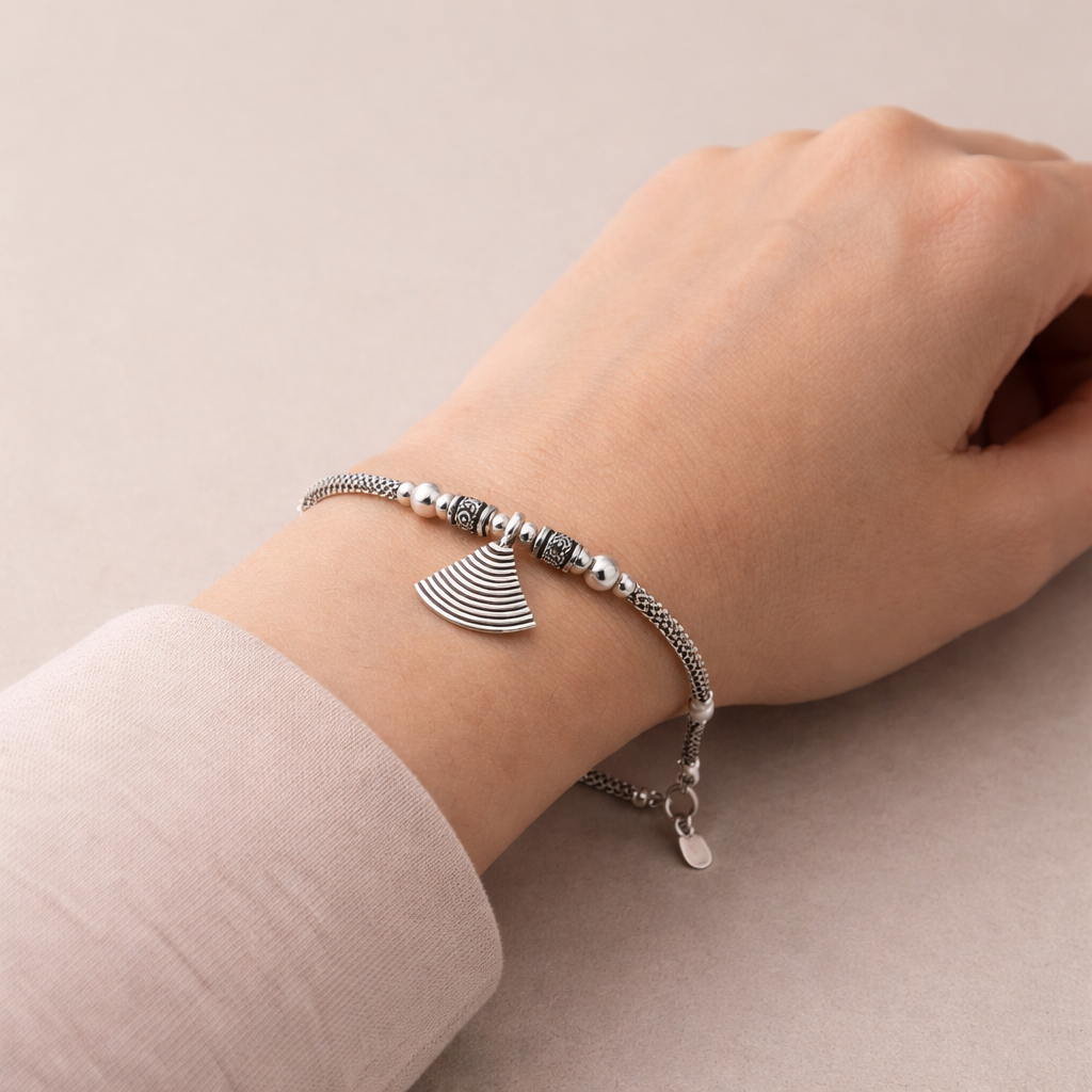 Arc Charm Twin Bracelet Set – Minimal Elegant Adjustable Bracelets for Women | Contemporary Everyday Wrist Jewellery