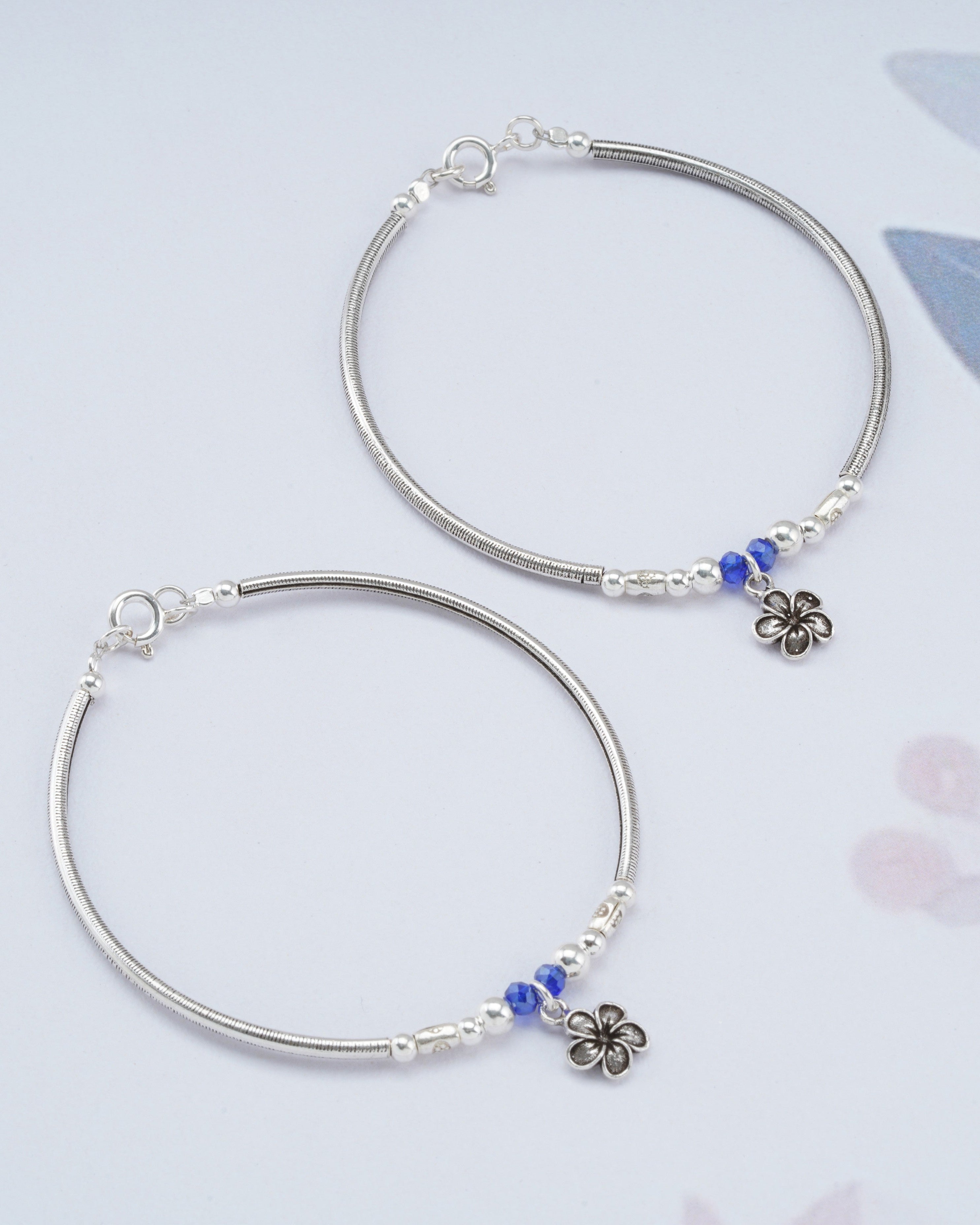 Azure Bloom Charm Bracelet
