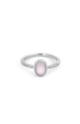 Blush Glow Solitaire Silver Ring