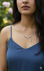 Silver Blooming Vine Pendant Necklace