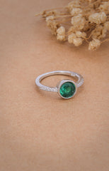 Classic Spark Round Silver Ring