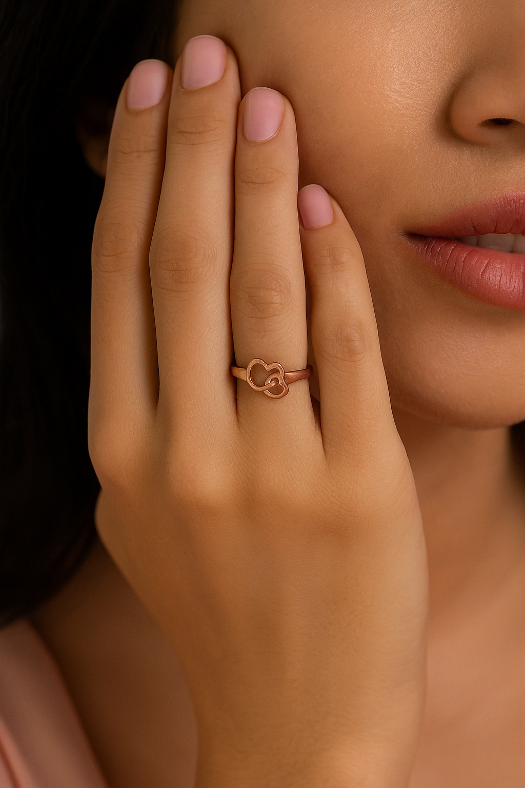 Linked Double Heart Ring