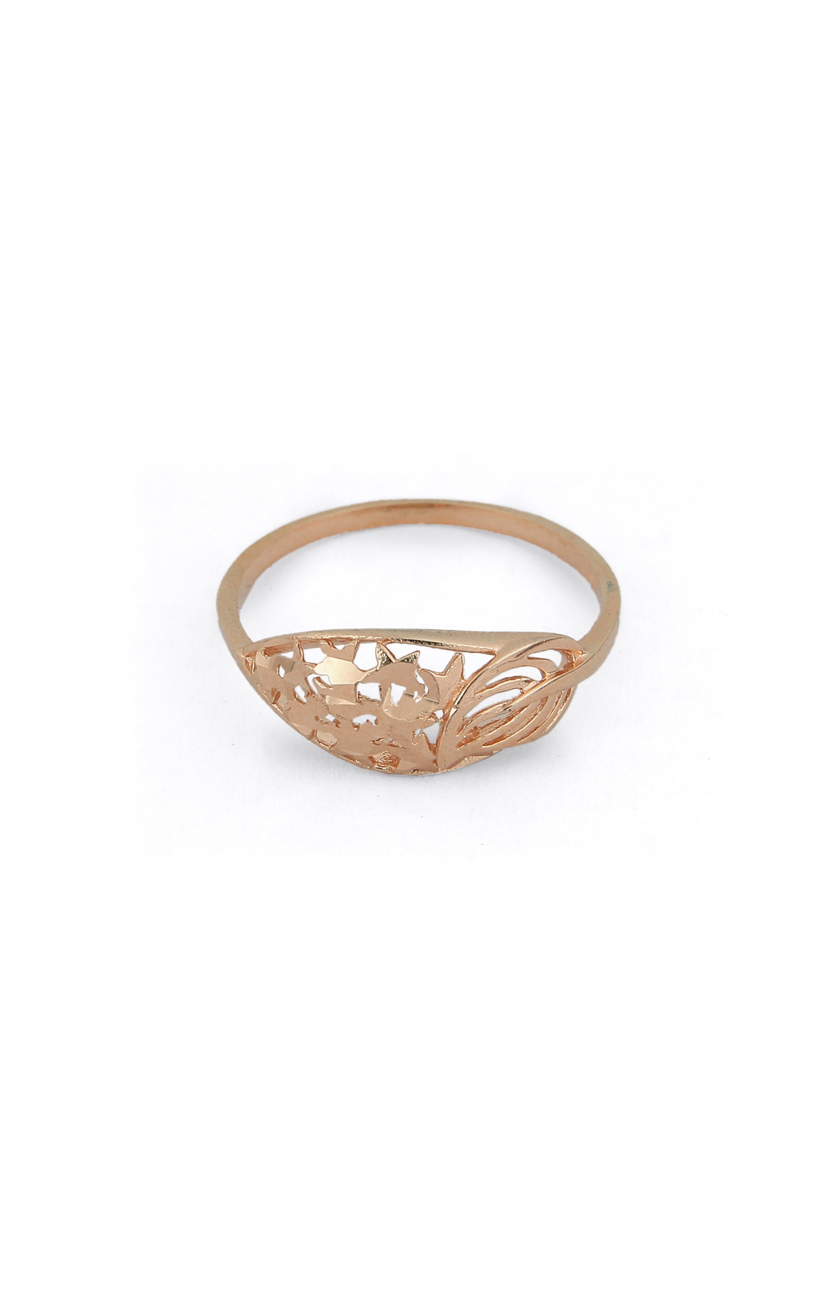 Floral Mesh Rose Gold Ring