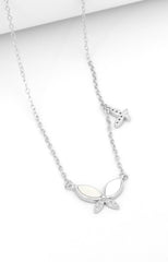 Silver Flutter Duo Butterfly Necklace
