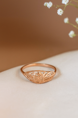 Floral Mesh Rose Gold Ring