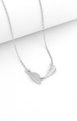 Silver Twin Leaf Pendant Necklace