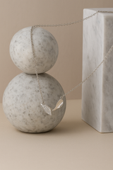 Silver Twin Leaf Pendant Necklace