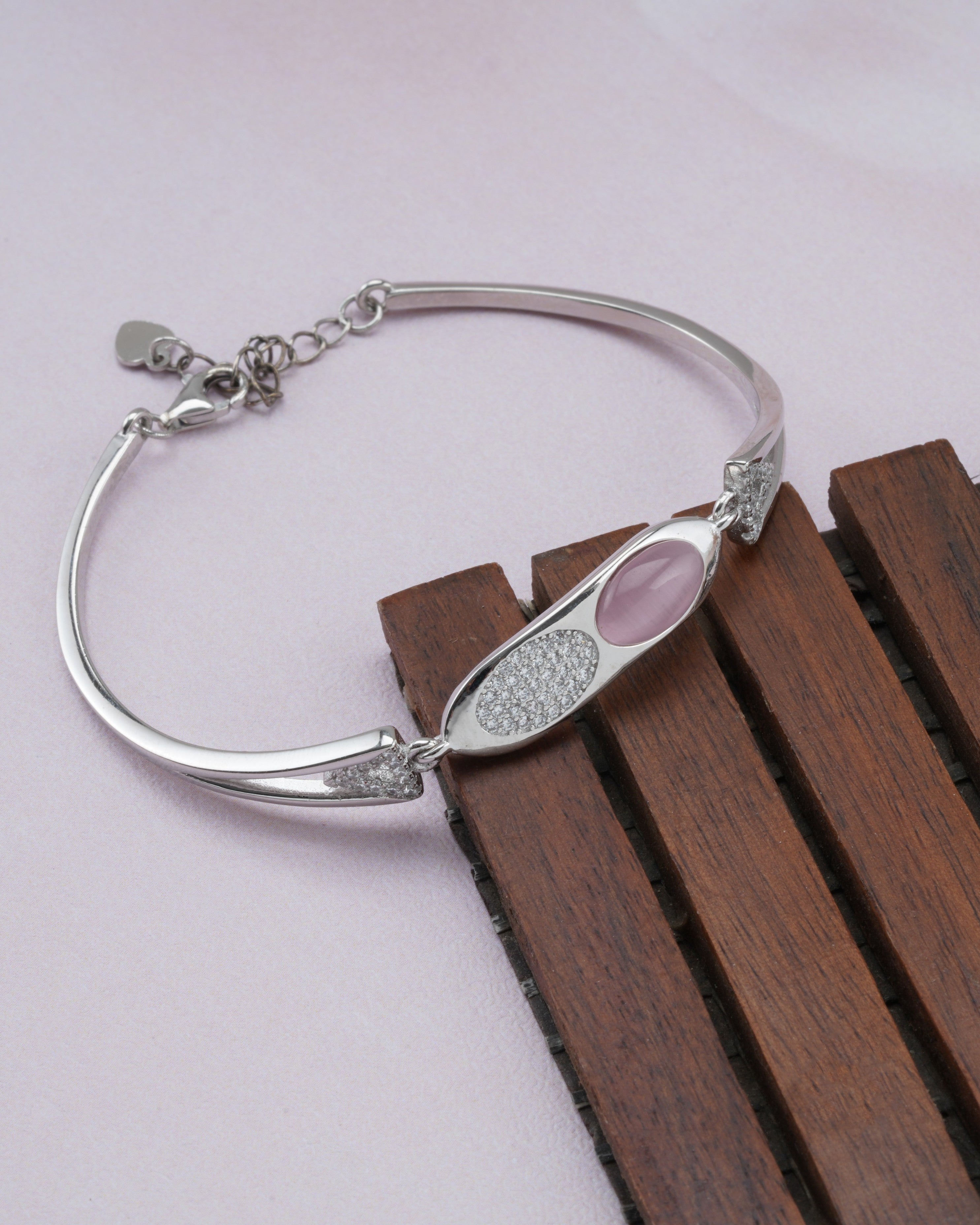 Blush Aura Silver Bracelet