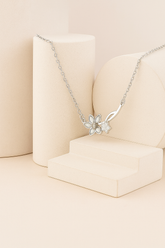 Silver Flower Pendant Necklace