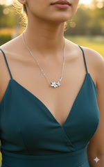 Silver Flower Pendant Necklace