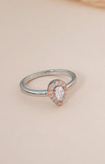 Blush Teardrop Halo Ring