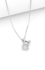 Silver Sparkle Bunny Pendant Necklace