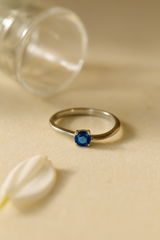 Aurora Blue Sapphire Solitaire Ring