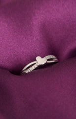 Silver Whisper Heart Ring