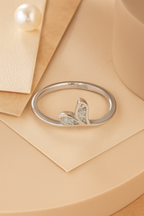 Silver Mini Butterfly CZ Ring