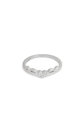 Silver Arcs and Heart Ring