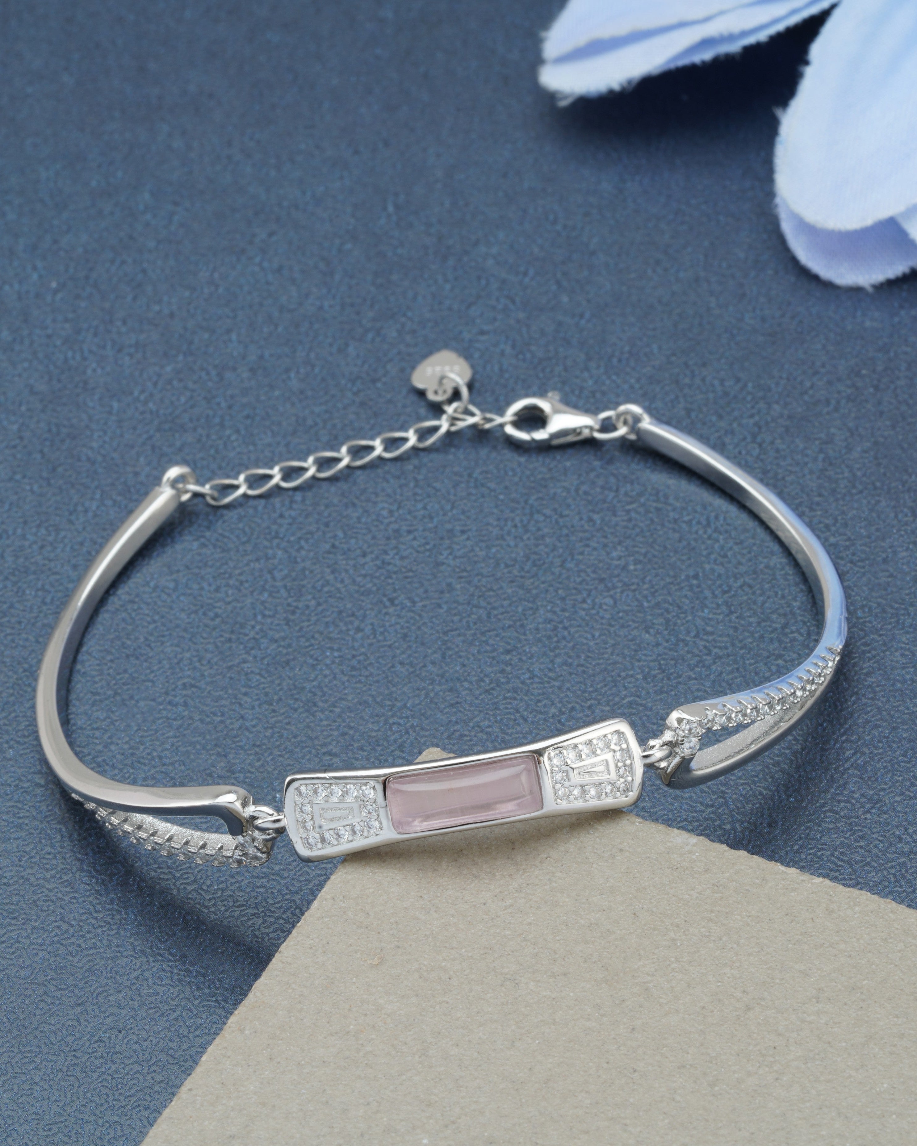 Blush Horizon Silver Bracelet