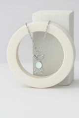 Silver Bunny Charm Pendant Necklace