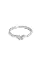 Silver Sparkle Butterfly Ring