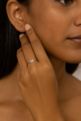 Silver Sparkle Butterfly Ring