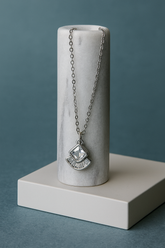 Silver Radiant Square Pendant Necklace