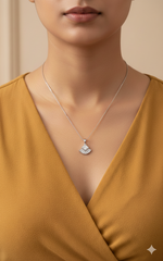 Silver Radiant Square Pendant Necklace