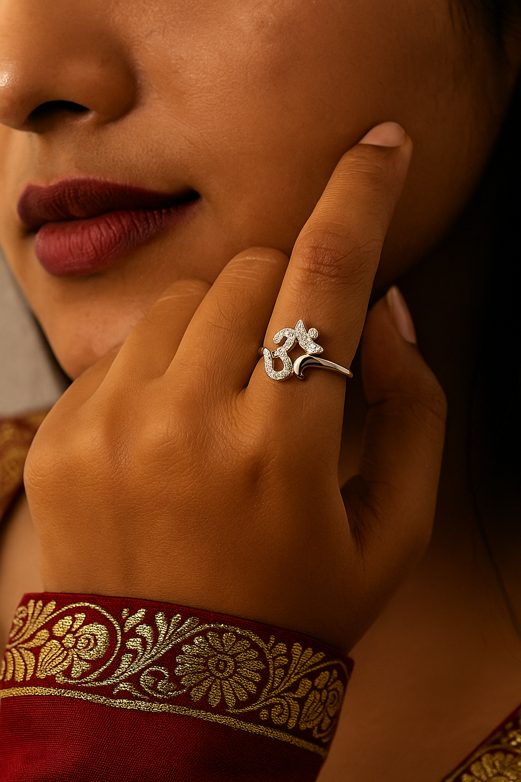 Silver Omkara ring