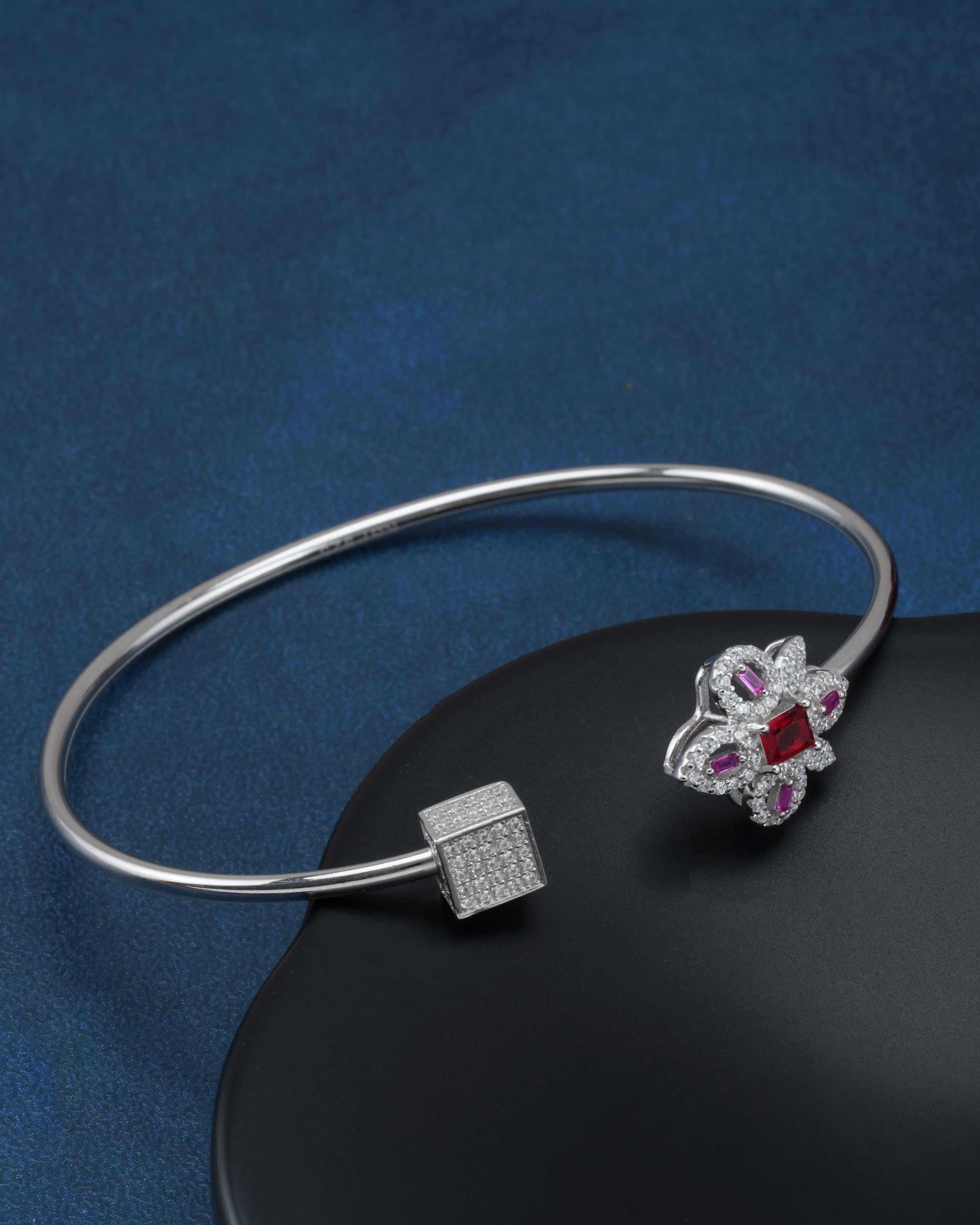Ruby Bloom Cube Bracelet