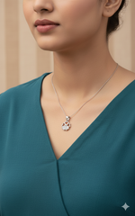 Silver Four-Heart Clover Pendant