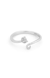 Silver Curl Kitty Ring