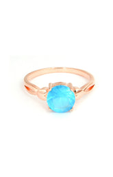 Blue Glow Rose Gold Ring
