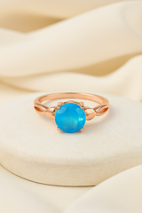 Blue Glow Rose Gold Ring