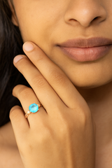 Blue Glow Rose Gold Ring