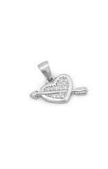 Silver Arrow Heart Pendant