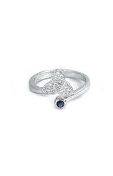 Trio Bloom Blue stone Ring