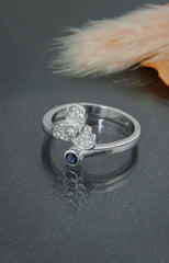 Trio Bloom Blue stone Ring