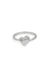 Double Heart Silver Ring