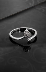 Silver Heart Knot Open Ring