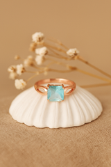 Princess Cut Aquamarine Ring