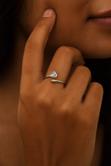 Silver Heart Knot Open Ring