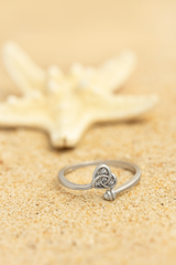 Silver Heart Knot Open Ring