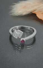 Twin Tile Ruby Ring