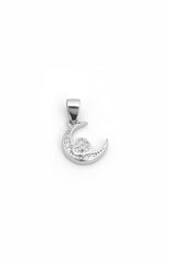 Silver Moon & Heart Pendant
