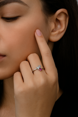 Double Bow Ruby Ring