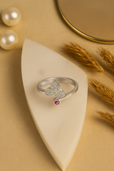 Trio Bloom Ruby Ring