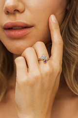 Trio Bloom Ruby Ring