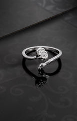 Silver Blossom Bud Open Ring