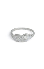 Silver Leaf Engraved Band Ring